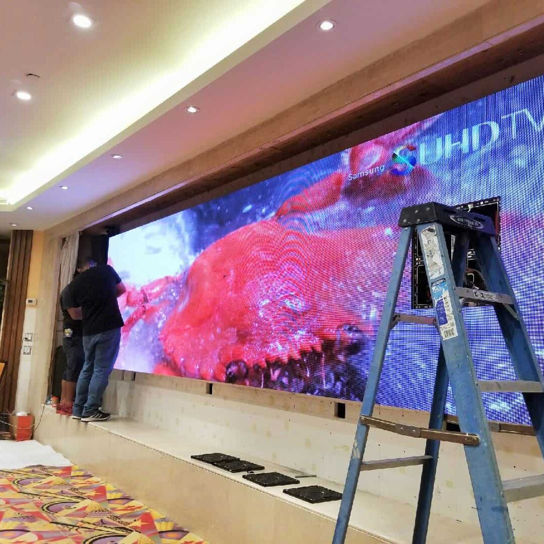 LED sign board on wall