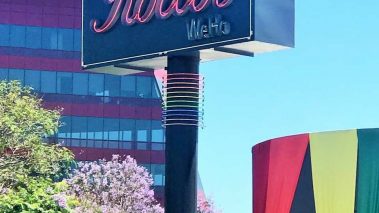 Pole sign - Rocco's WeHo